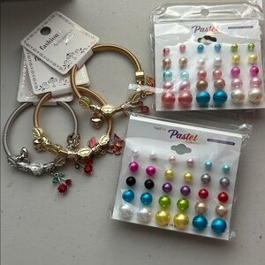 Bundle of 5 pc 3 bracelets and 30 pairs of earrings